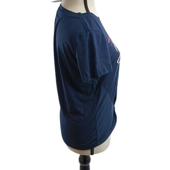 MLB Womens Size S Atlanta Braves T Shirt Navy Blue Short Sleeve Graphic Tee - Picture 4 of 7
